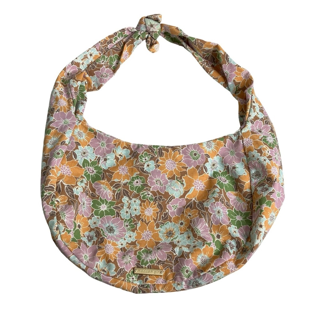 Madden Girl Hobo Bag Floral Knotted Shoulder Purse Boho Retro 70s Vibe Cottage